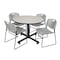 Kobe Kobe Round Table & Chair Set, Wood, Metal, Polypropylene Top TKB48RNDPL44GY - alternate 1